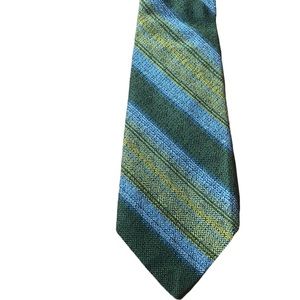 Wide Mens tie Vintage Renleigh with Green yellow blue tones